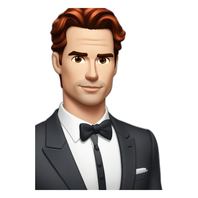 Matt bomer neatly slicked back red hair sticker