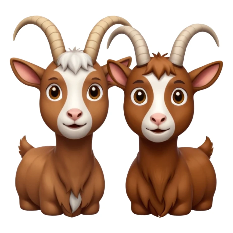 Two goats staring at each other one is anxious one is a chill guy sticker