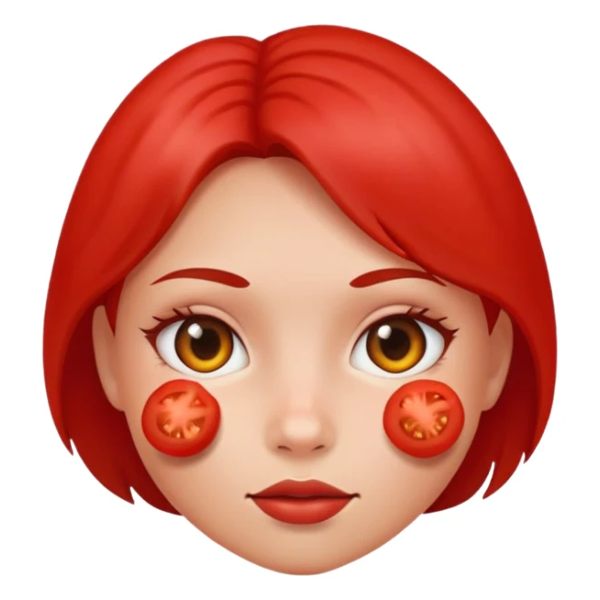 Make a girl that has a tomato as a face  sticker