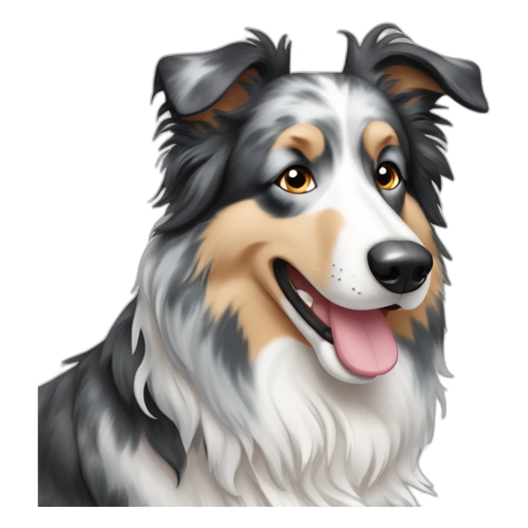 Blue merle collie dog black white and grey sticker