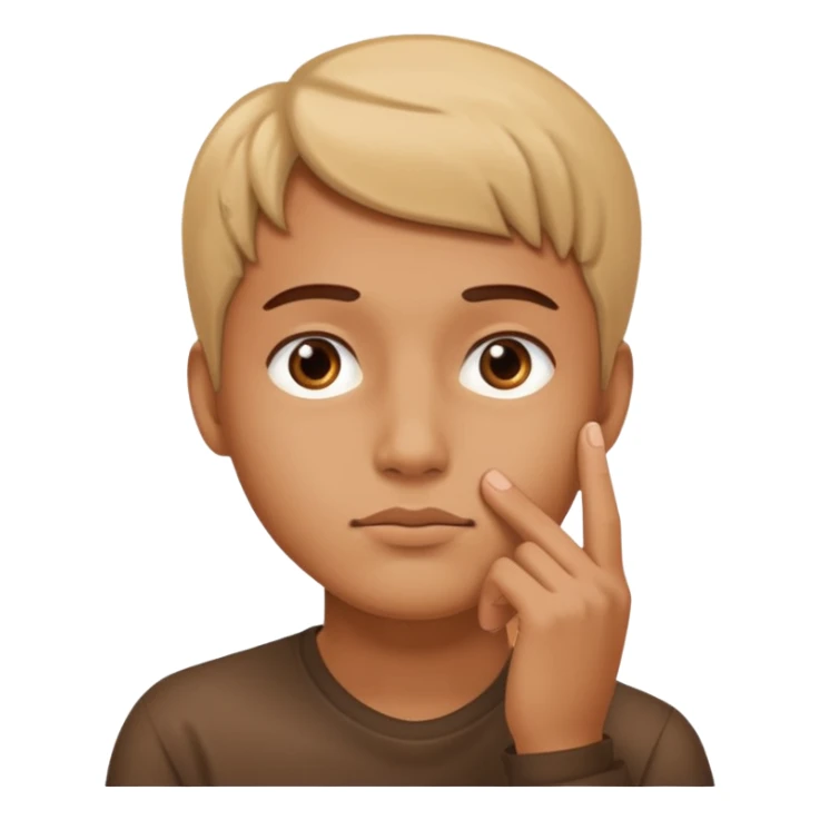 The expression must be that of someone thinking, with their hand touching their chin. sticker