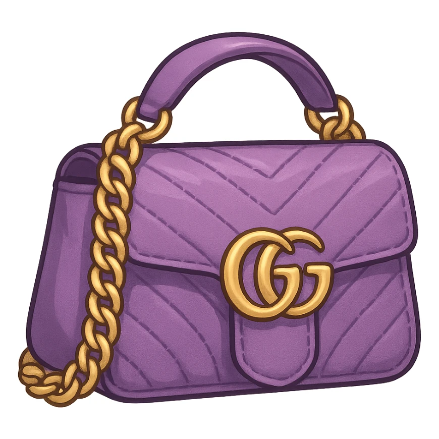 Luxury Gucci handbag puple sticker