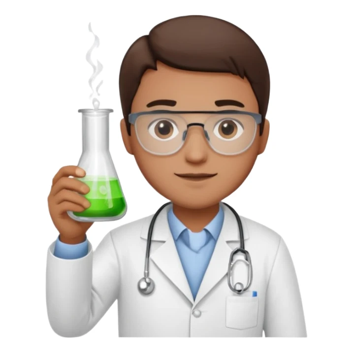 Crie emojis de uma farmacêutica mexendo com becker sticker