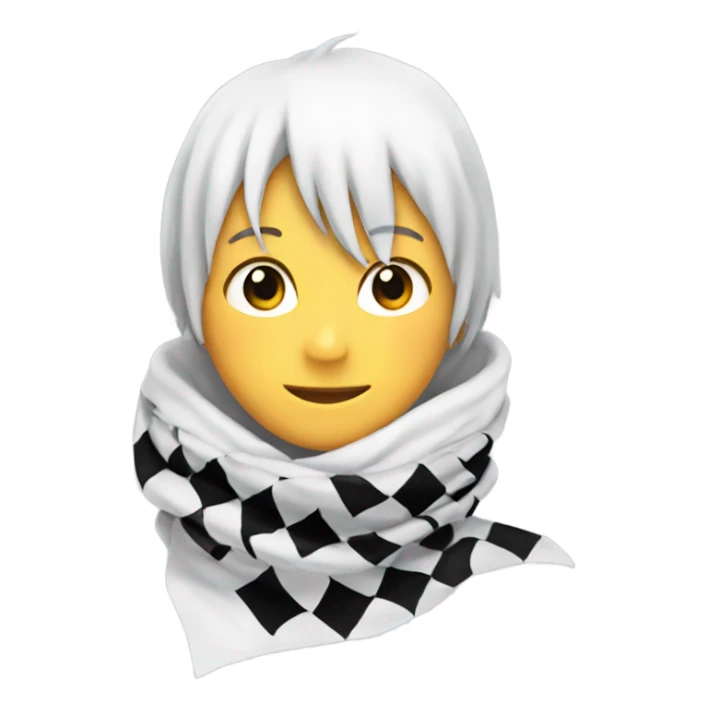 white scarf with black check natsu anime sticker