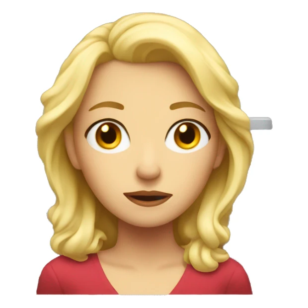 Blonde lady staring sadly out of a window sticker