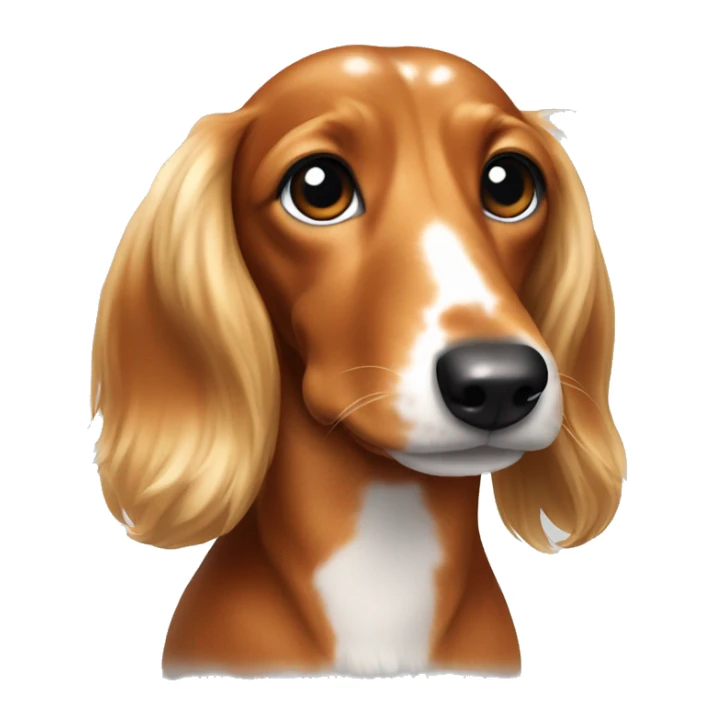 long haired dachund white with ginger ears and ginger spots around eyes sticker