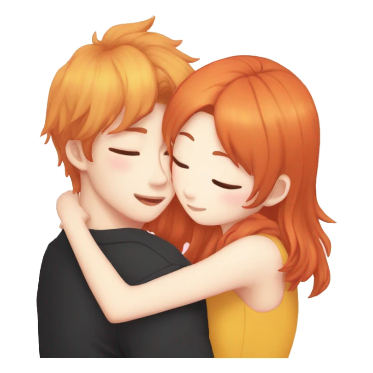 bangchan skz and ginger girl hugging sticker