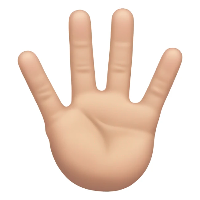 A hand with 5 fingers: the thumb, index finger, and pinky extended, while the middle and ring fingers are folded down sticker