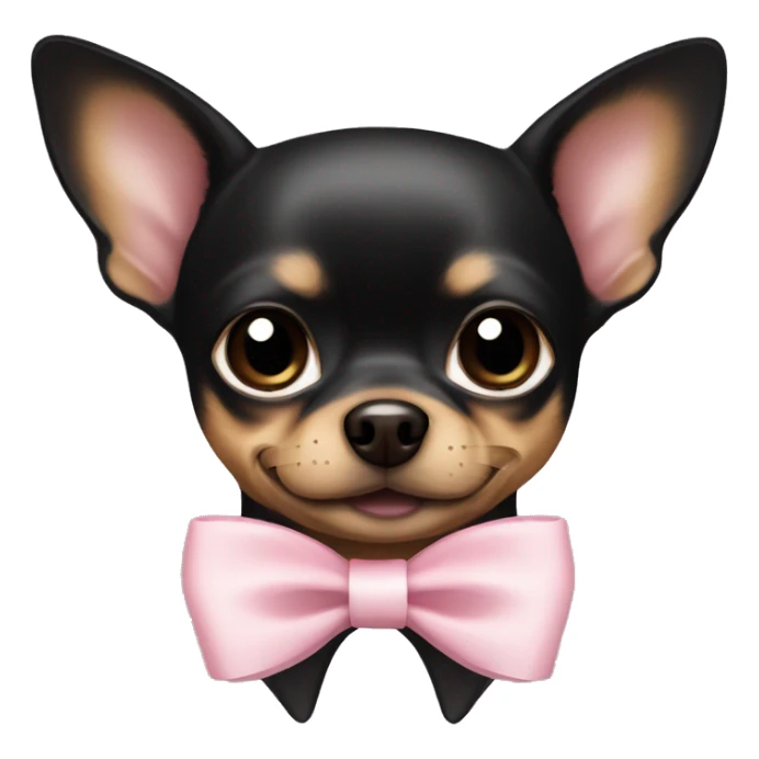 Black and brown chihuahua with small light pink bow sticker