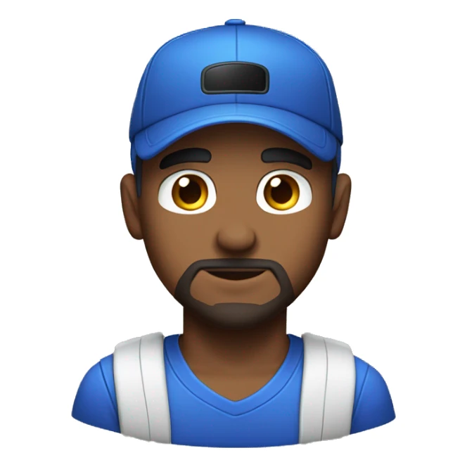 Male video gamer blue cap goatee brown eyes sticker