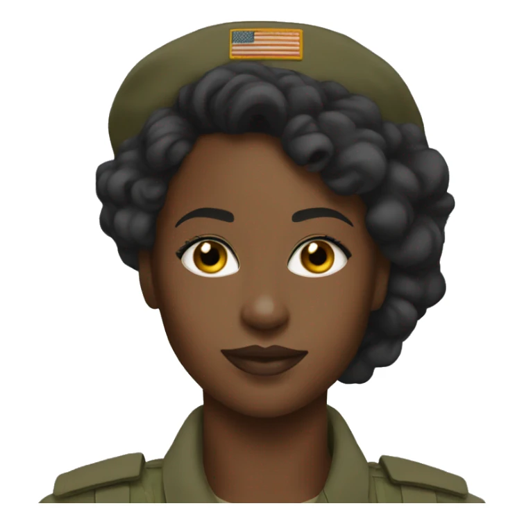 Black girl military selfie  sticker