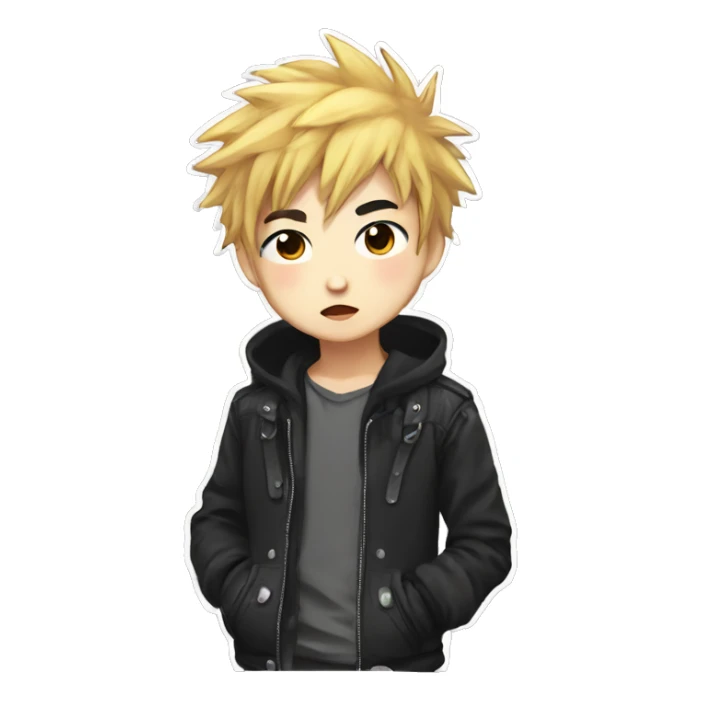 Cute Edgy Attractive Asian Anime Punk Male Character sticker