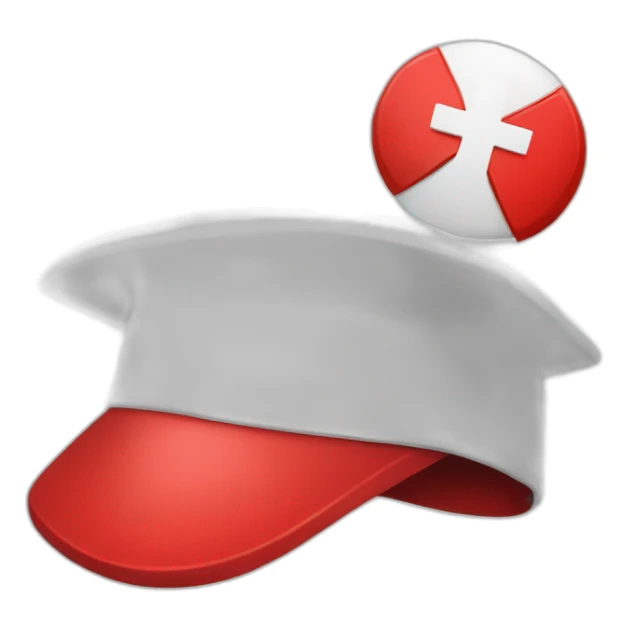 White Student cap with red medical cross  sticker