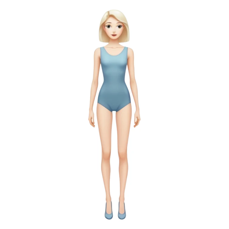 Tall slender woman with elongated arms and legs, sharp angular facial features with high cheekbones and defined jawline sticker