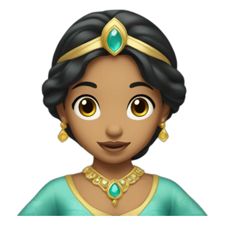 toddler face dressed as princess jasmine of alladin sticker