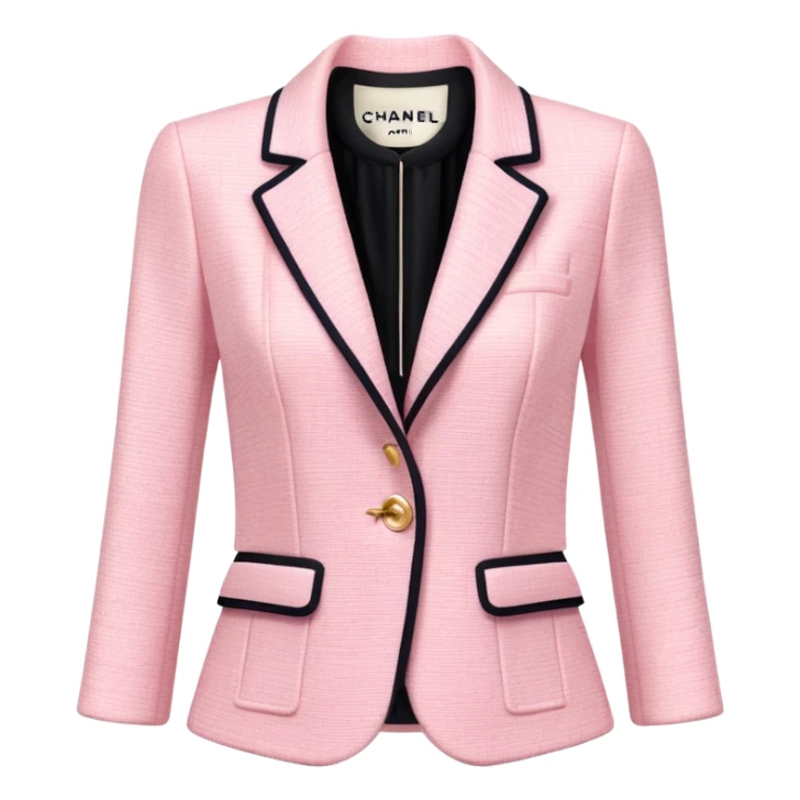 Powder pink Chanel tweed blazer sticker