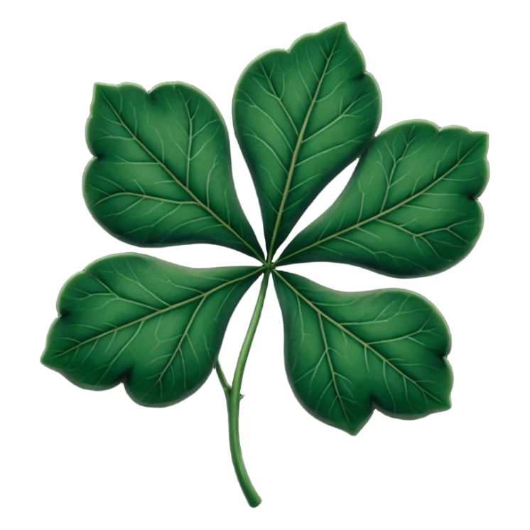 five-leaf black clover sticker