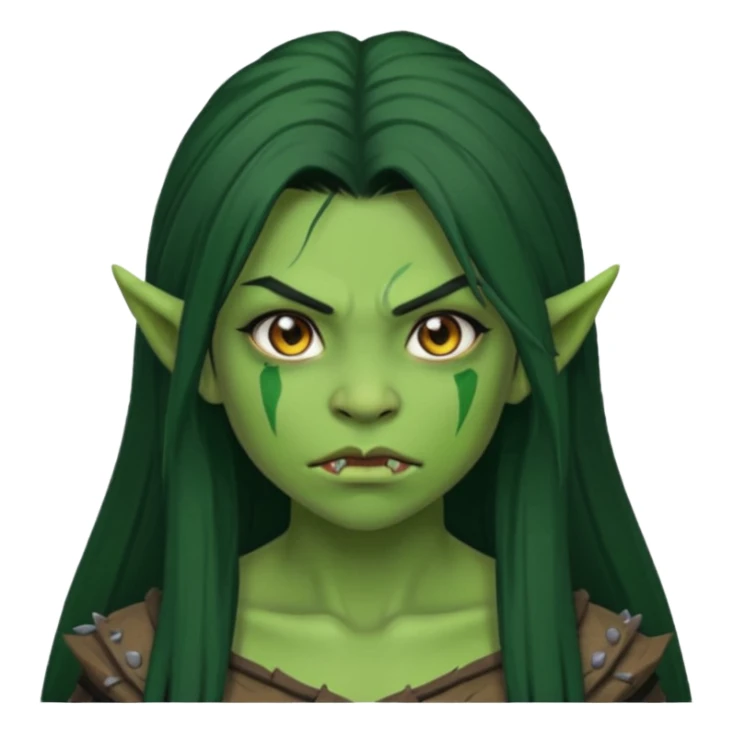 orc girl, anime style sticker
