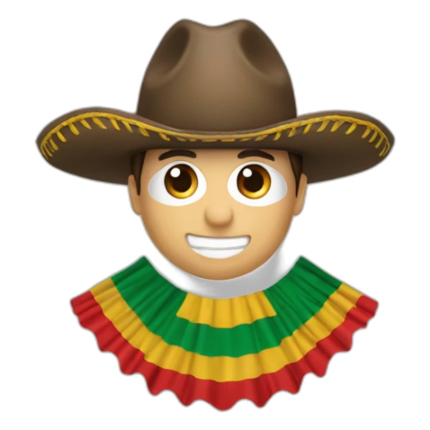 drapeau espagnol avec un chapeau mexicain par dessus sticker