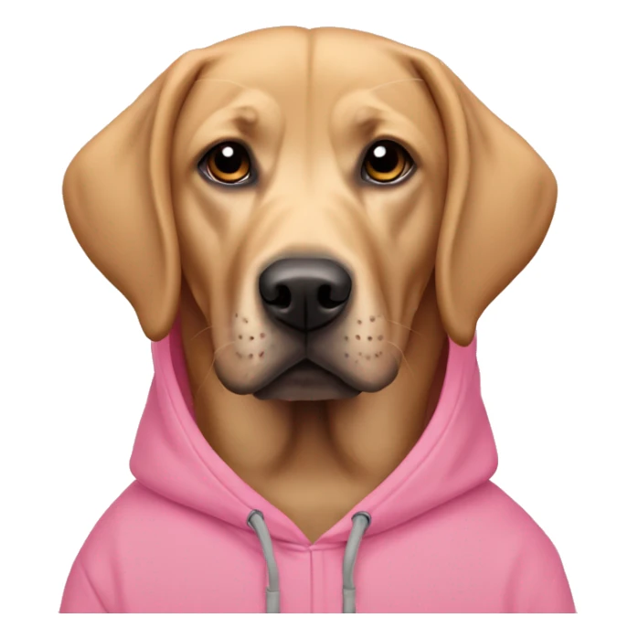 Labrador mixed with beagel wearing pink hoodie sticker