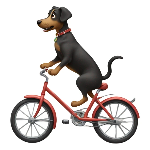 Dog riding a bike  sticker