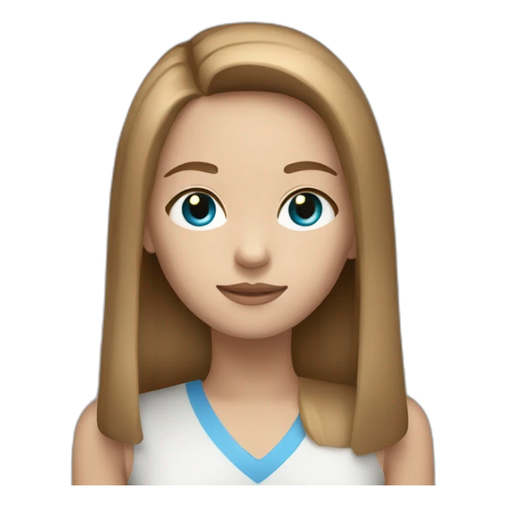 girl with straight light brown hair and blue eyes  sticker