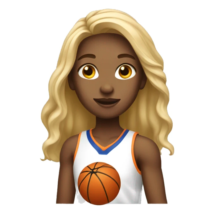 a basketball girl with long blond hair sticker