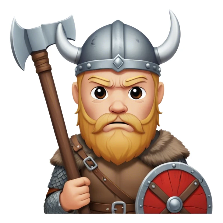 a very sad Danish Viking with an ax in his hands sits sad
realistic sticker
