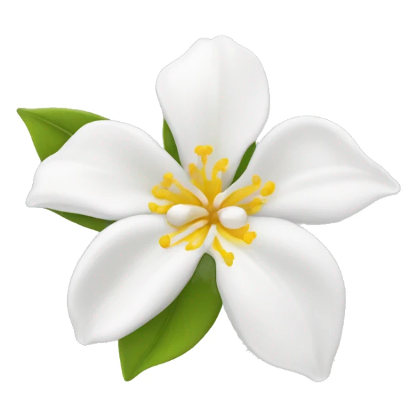 Jasmine flower with white petal and yellow center with stamen sticker