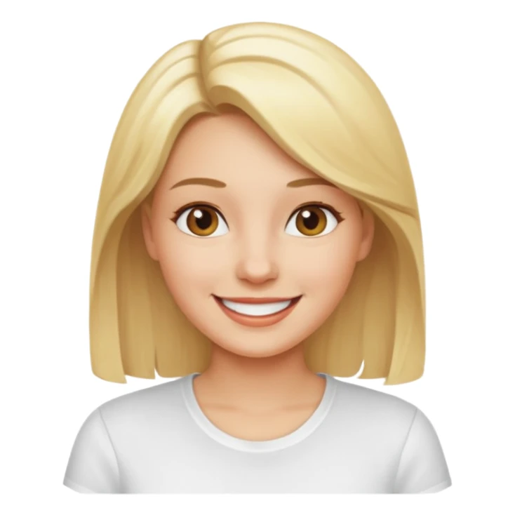 Face of blonde woman very happy sticker