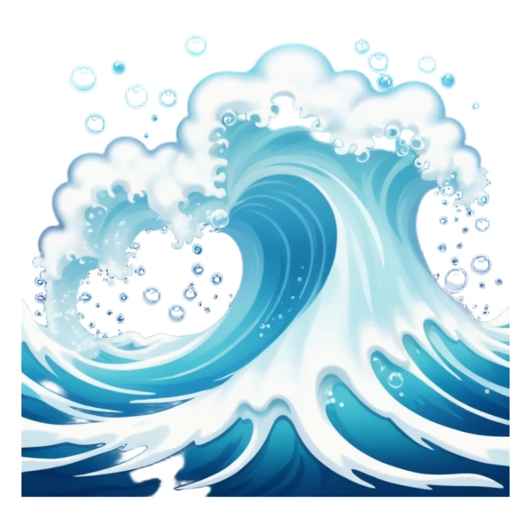 An ocean at a rolling boil with a lot of bubbles errupting from it sticker