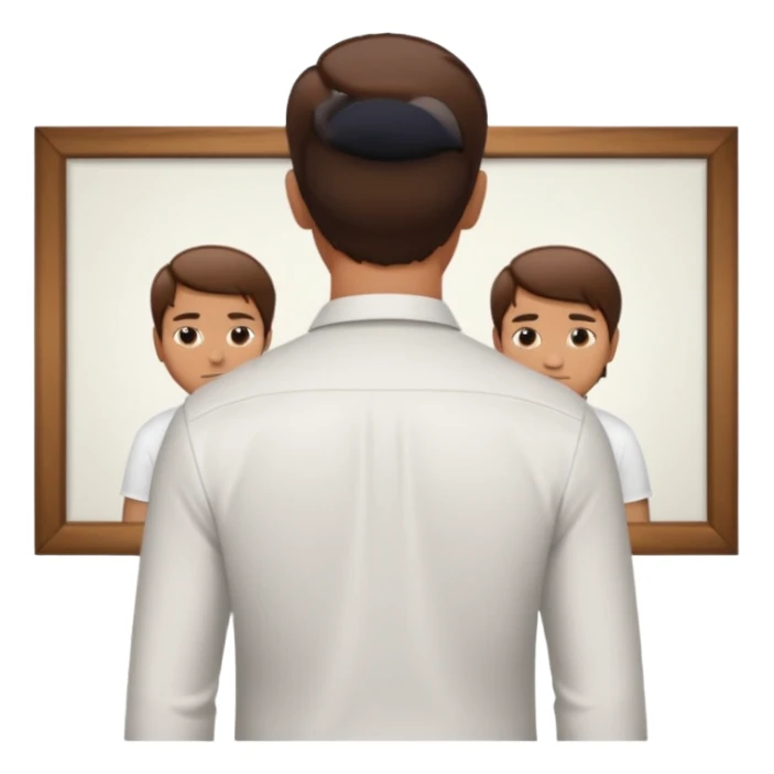 man turning back on artist sticker