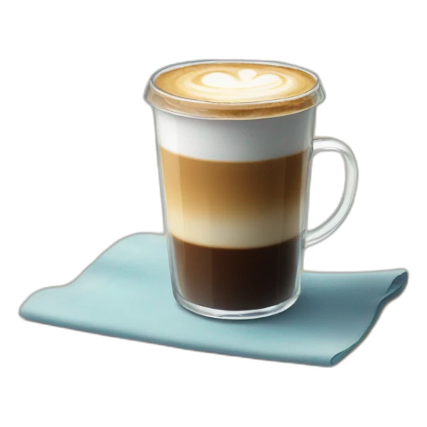 glass of coffee stands on the seashore sticker