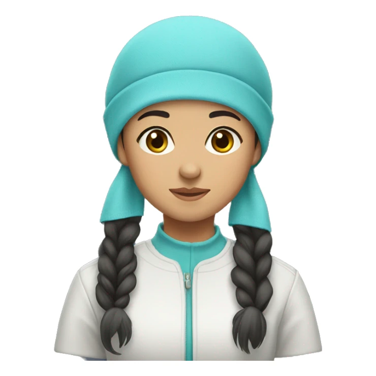 kazakh girl with skullcap sticker