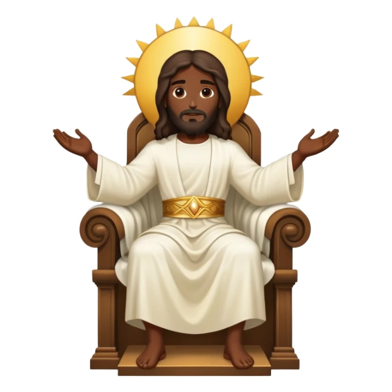 Dark skin Jesus on his heavenly Throne  sticker