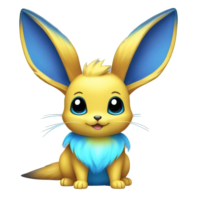 Shiny Colorful Yellow Blue Electric Mouse Eevee sticker
