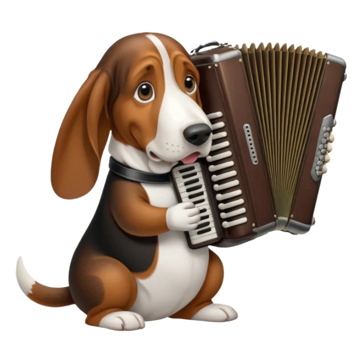 bassethound with black  accordeon sticker