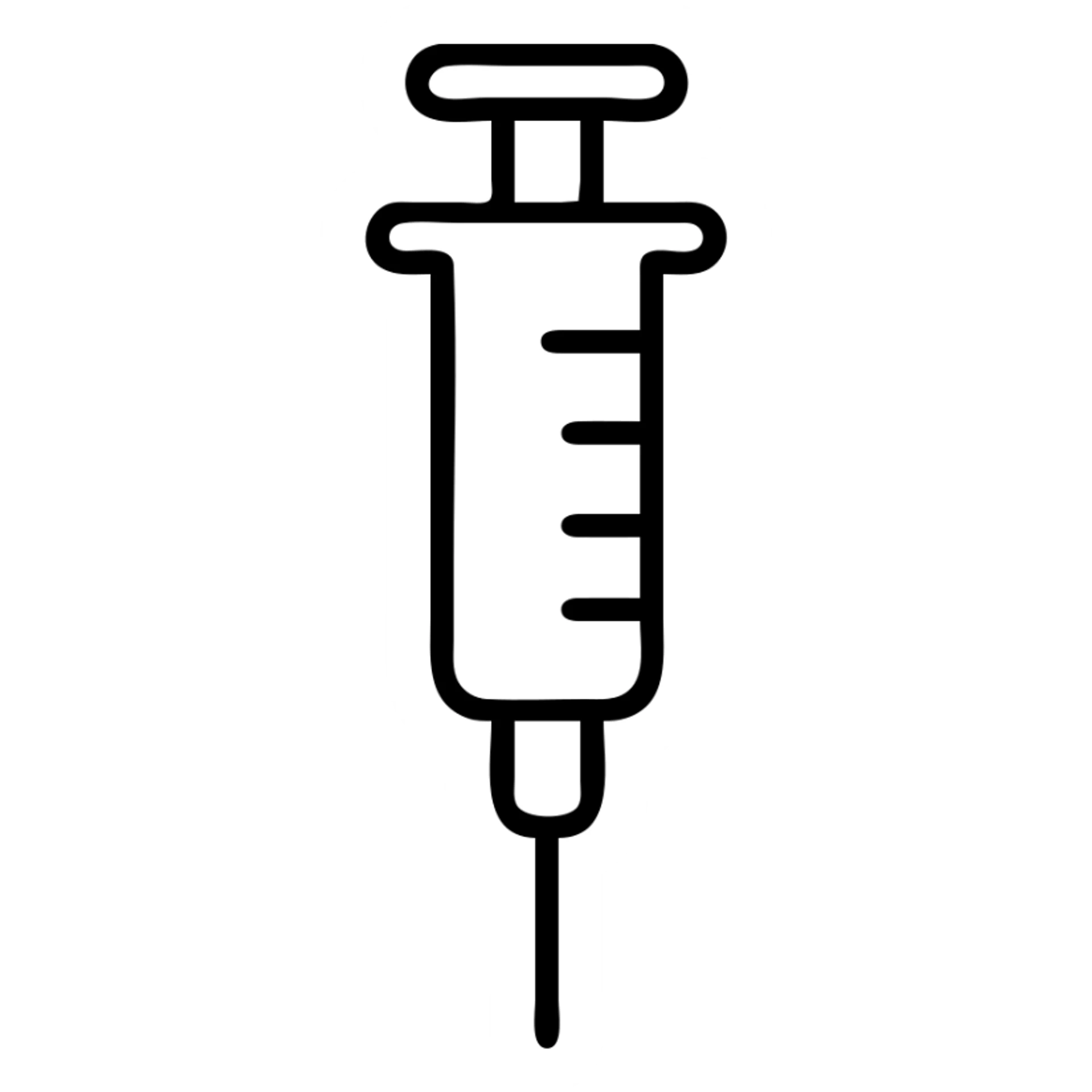 A medical syringe with needle, simple and recognizable icon for healthcare sticker