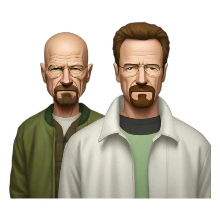 Walter White, standing next to Jesse Pinkman, but they do not look like the same person sticker