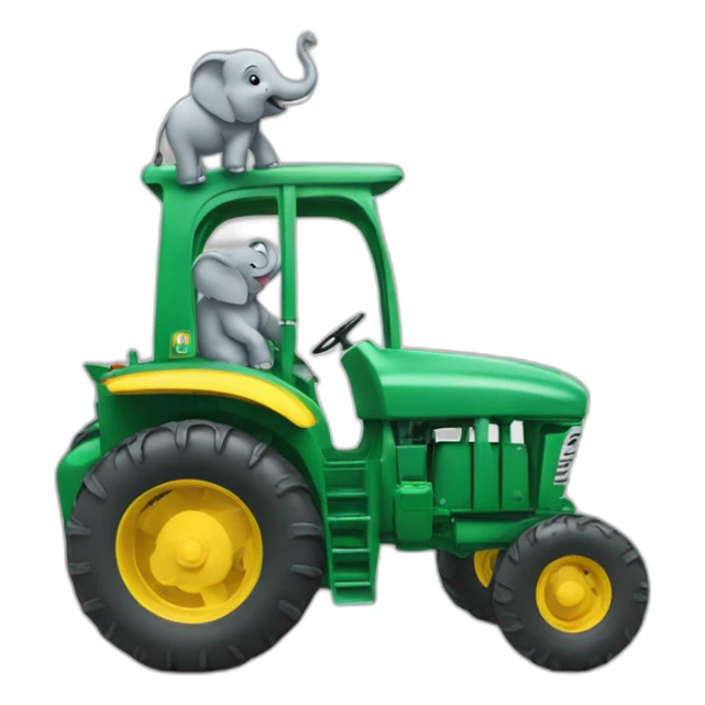 Un éléphant sur un tracteur  sticker