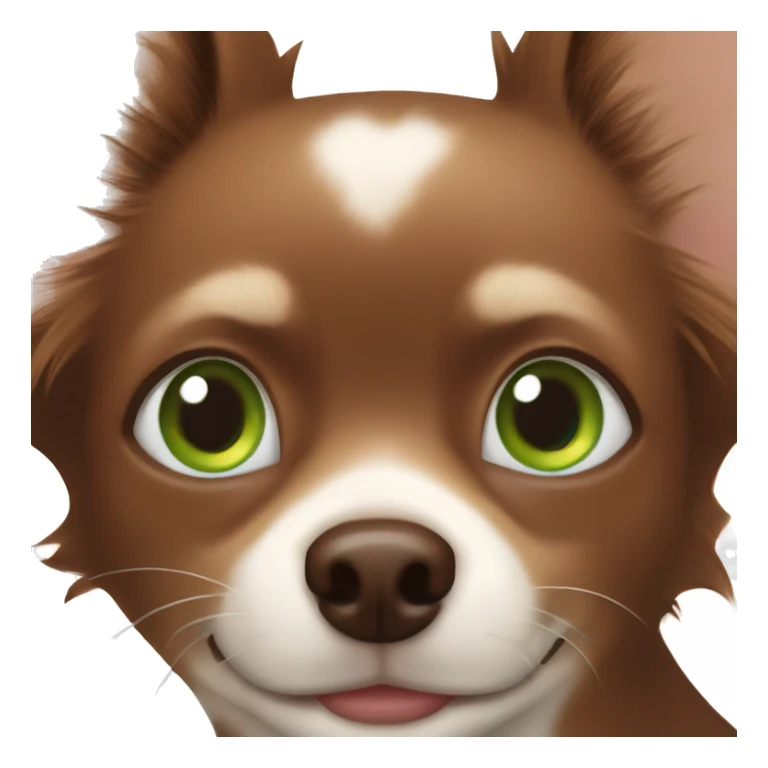 Chihuahua dog with green eyes and chocolate-colored fur sticker