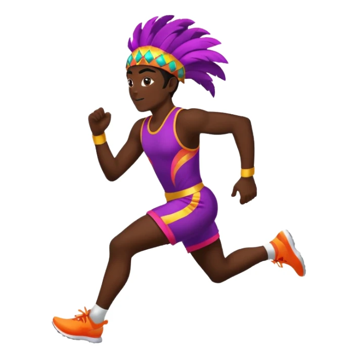Um atleta de corrida vestido com roupa de carnaval sticker