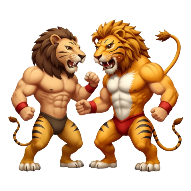 brutal battle between one lion and one tiger  sticker