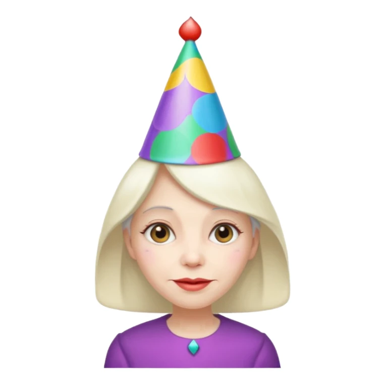 party hatted old girl sticker