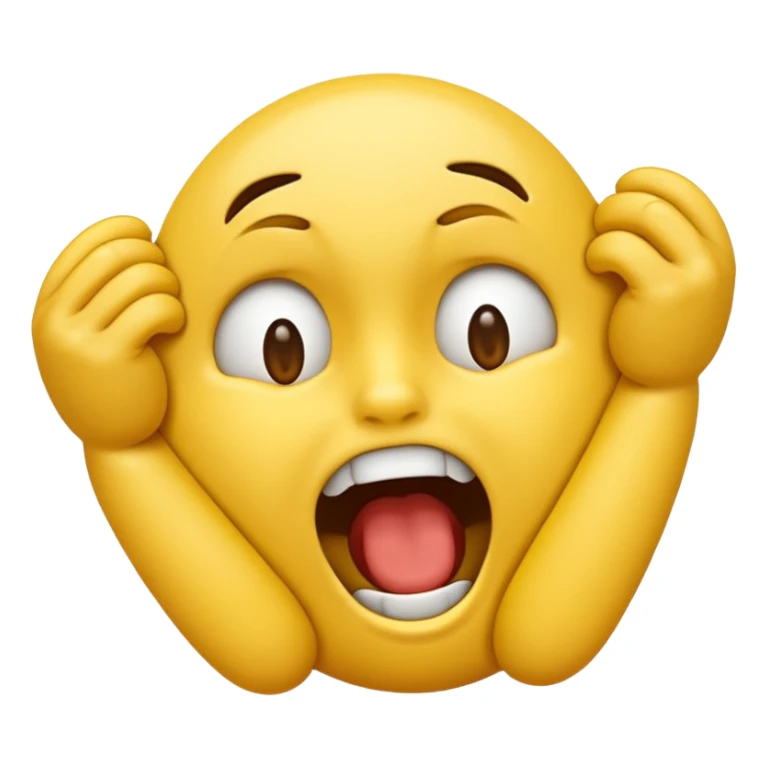 Normal yellow emoji face pretending to choke itself  sticker