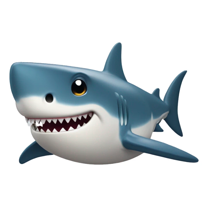 Shark with dorcal fin on top and huge smile with sharp teeth sticker
