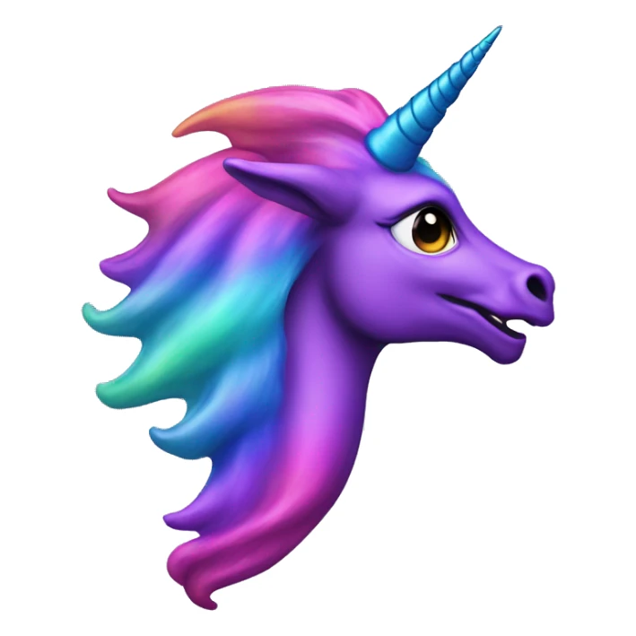 oilslick dragon unicorn horn purple pink rainbow  sticker