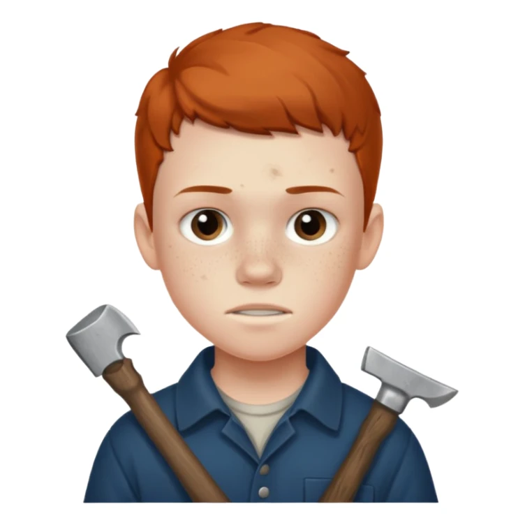 13 y/o Brian robeson at the beginning of Hatchet
determined, has hatchet sticker