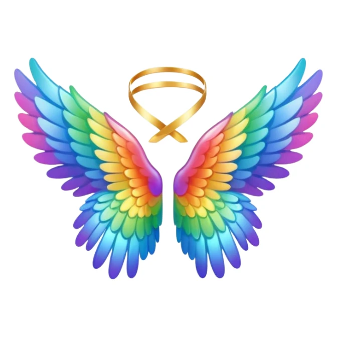  tiny small rainbow angel wings. cute tiny left and right rainbow angel wings. Only wings. sticker