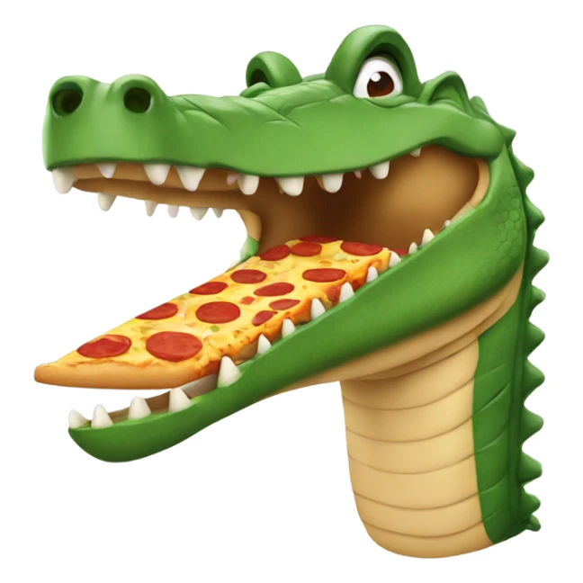 A crocodile made of pizza sticker
